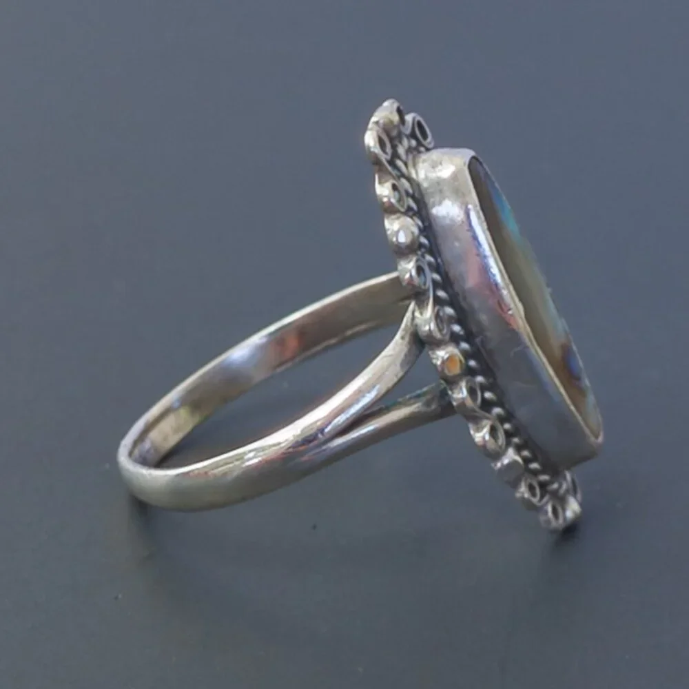 Sterling Silver Abalone Ring – Size 5.25